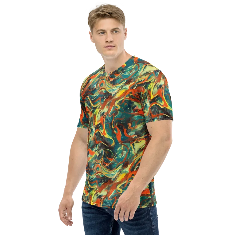 Chromatic Vortex on Men's Crew Neck T-Shirt — Left