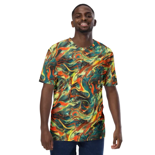 Chromatic Vortex on a Men's Crew Neck T-Shirt