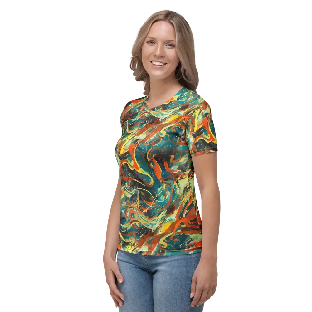Chromatic Vortex on Women's Crew Neck T-Shirt — Left