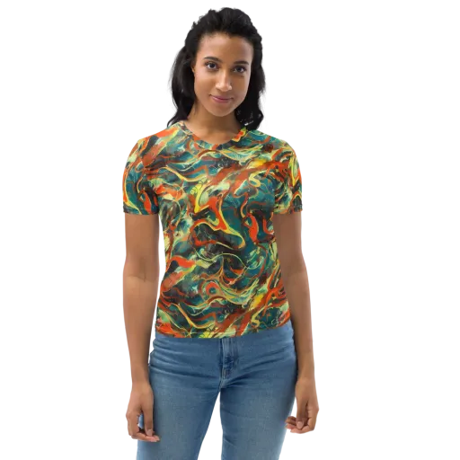 Chromatic Vortex on a Women's Crew Neck T-Shirt
