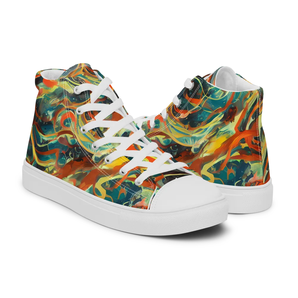 Chromatic Vortex on Women's High Top Canvas Shoes — Right