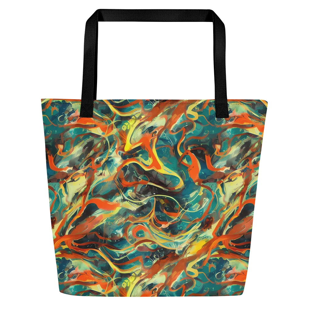 Chromatic Vortex on Large Tote Bag W/ Pocket — Front