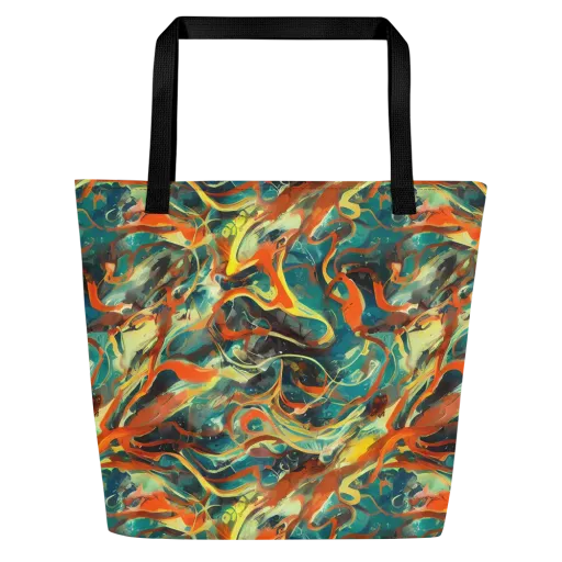 Chromatic Vortex on a Large Tote Bag W/ Pocket