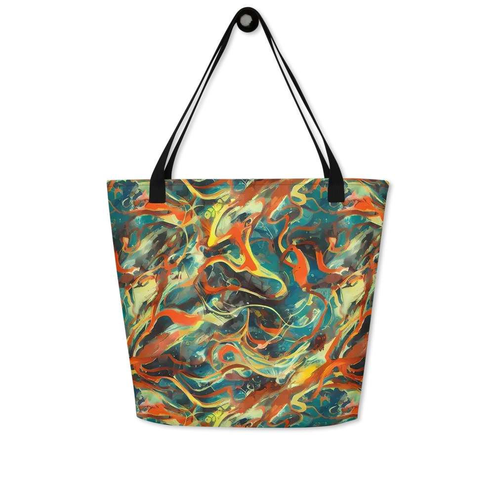 Chromatic Vortex on Large Tote Bag W/ Pocket — Front
