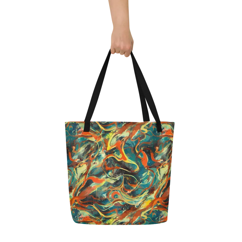 Chromatic Vortex on Large Tote Bag W/ Pocket — Front