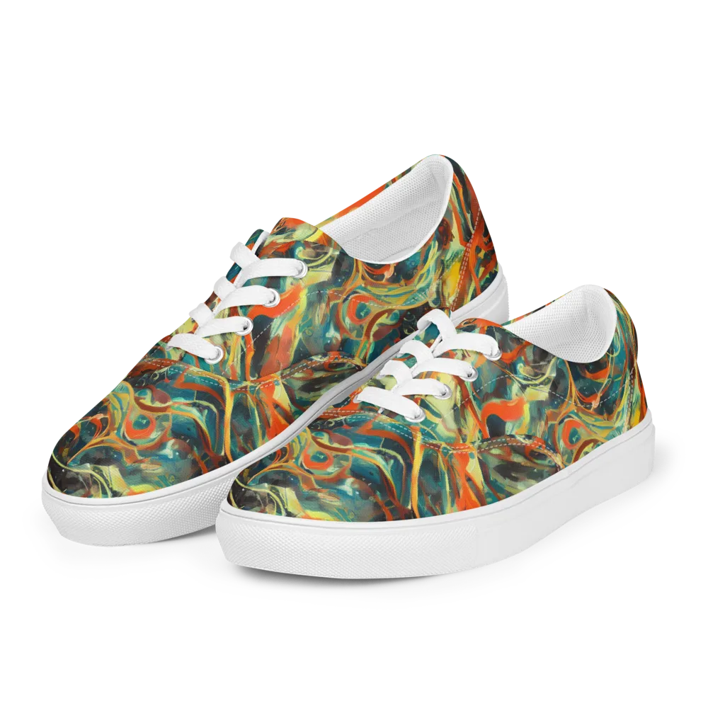 Chromatic Vortex on Men's Lace-Up Canvas Shoes — Left Front
