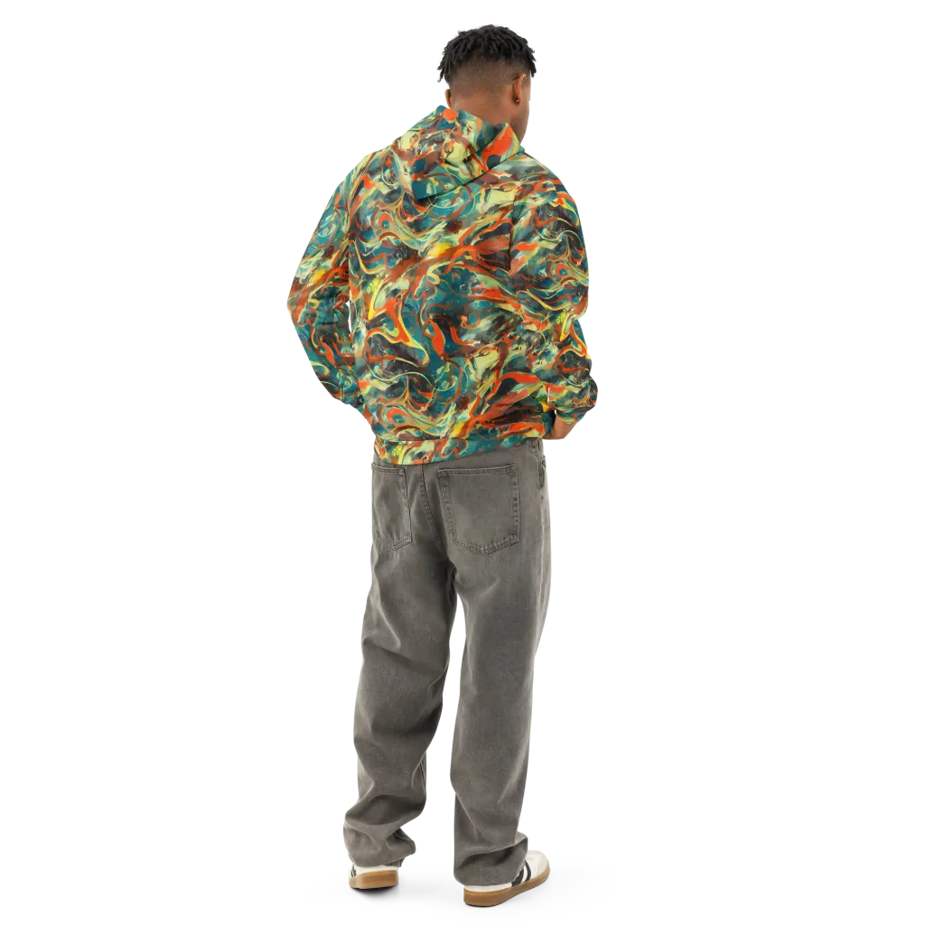 Chromatic Vortex on Cotton Hoodie — Back