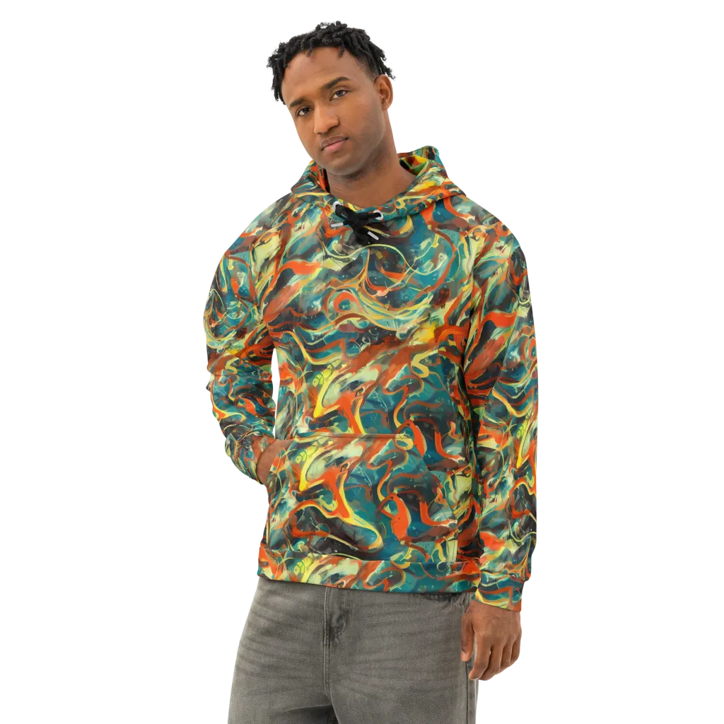 Chromatic Vortex on Cotton Hoodie — Left Front