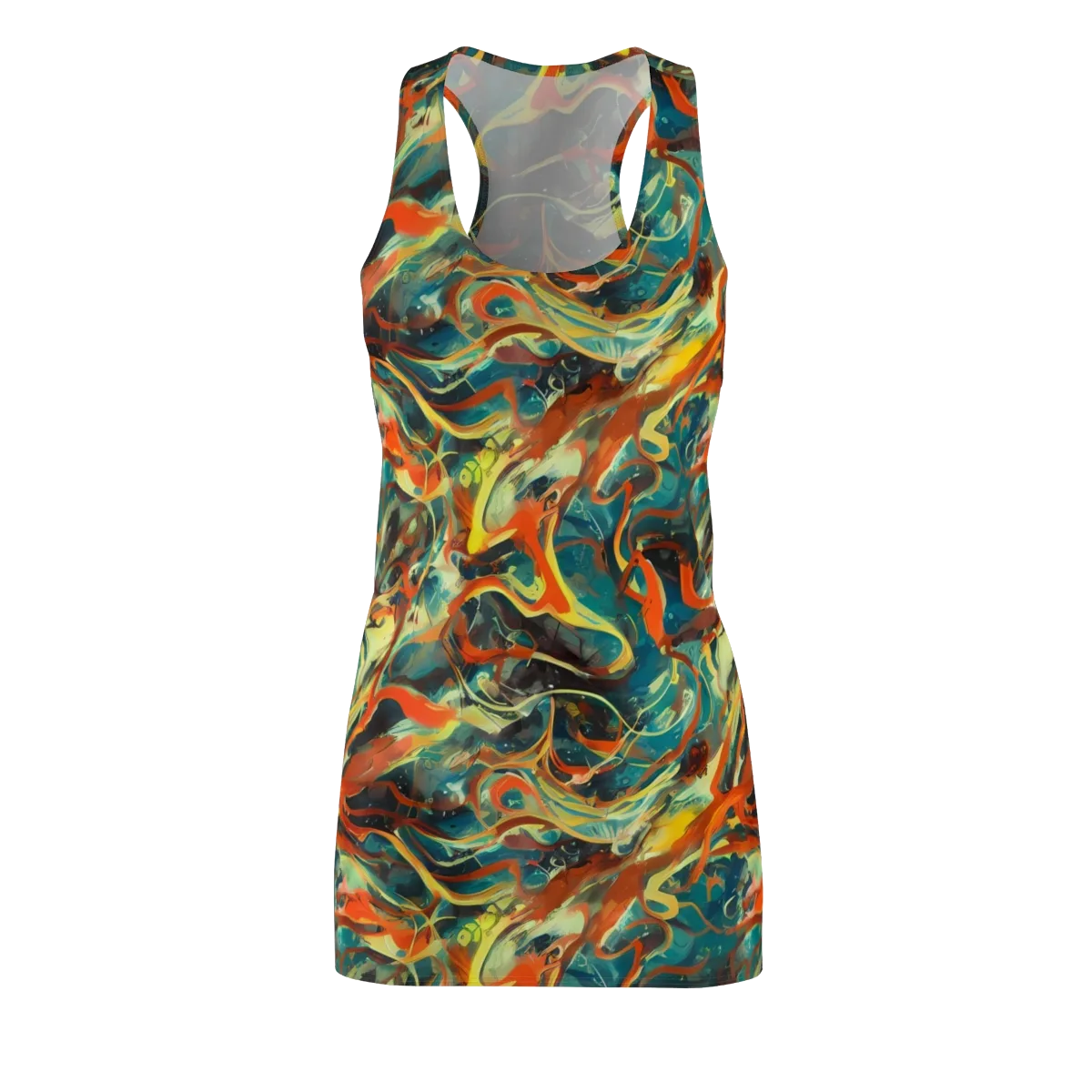 Chromatic Vortex on Racerback Dress — Front