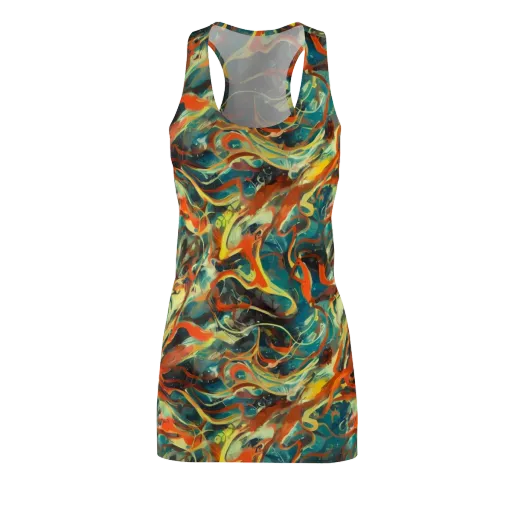 Chromatic Vortex on a Racerback Dress