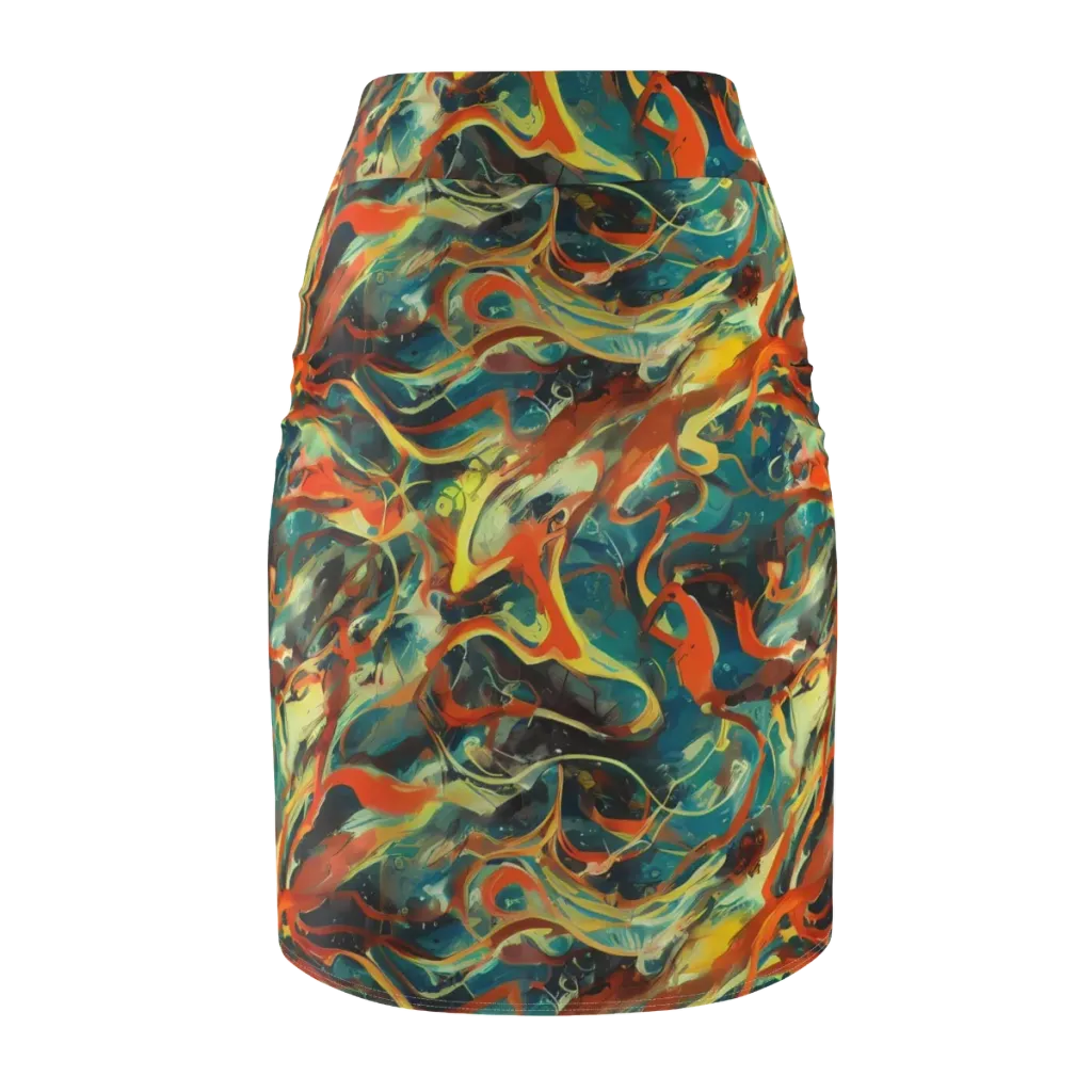 Chromatic Vortex on Pencil Skirt — Back