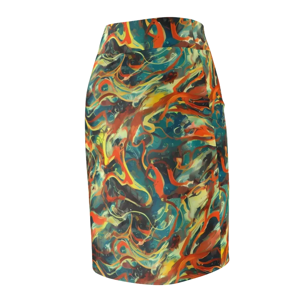 Chromatic Vortex on Pencil Skirt — Back Side