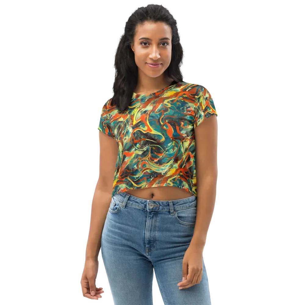 Chromatic Vortex on Crop Tee — Front