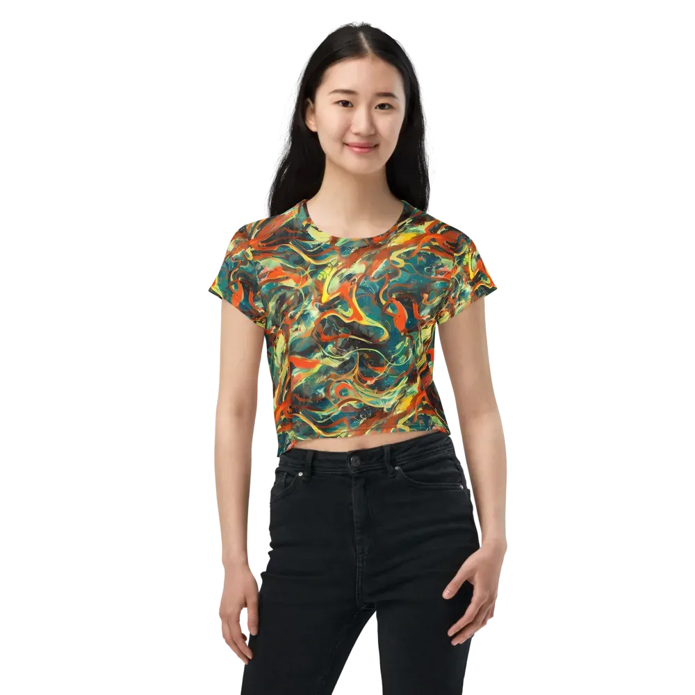 Chromatic Vortex on Crop Tee — Front
