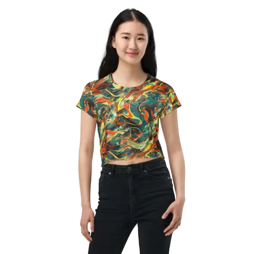 Chromatic Vortex on a Crop Tee