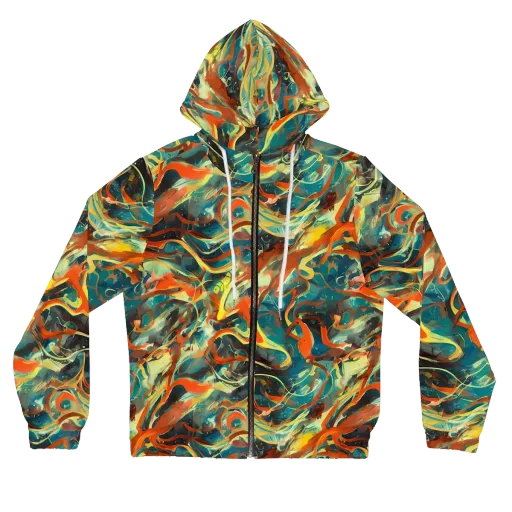 Chromatic Vortex on a Women's Full-Zip Hoodie