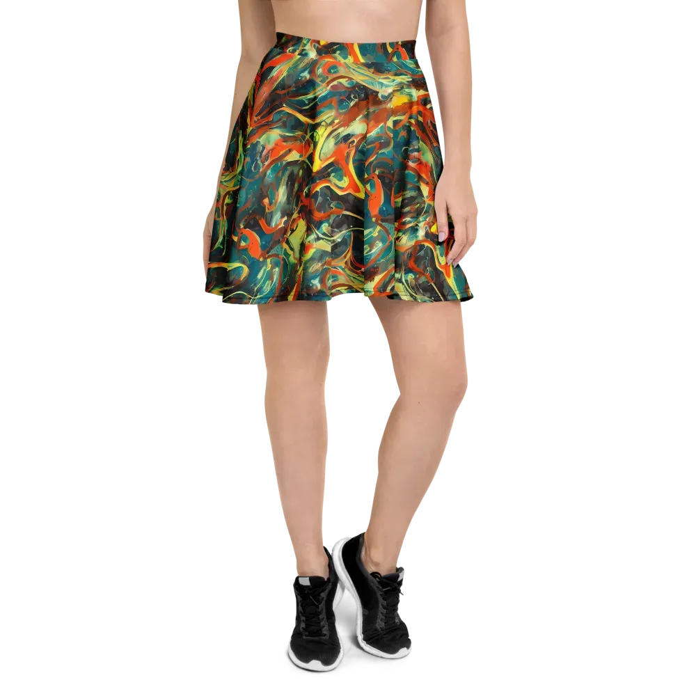 Chromatic Vortex on Skater Skirt — Front