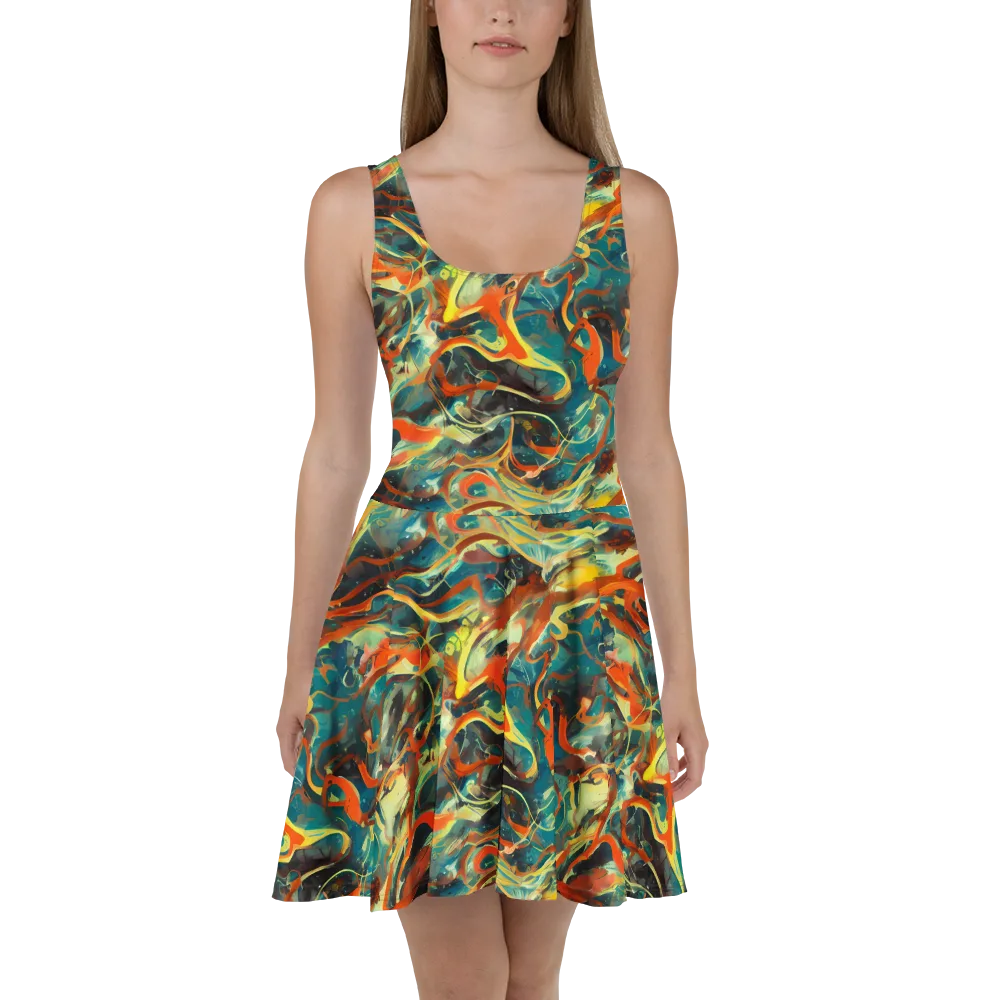 Chromatic Vortex on Skater Dress — Front