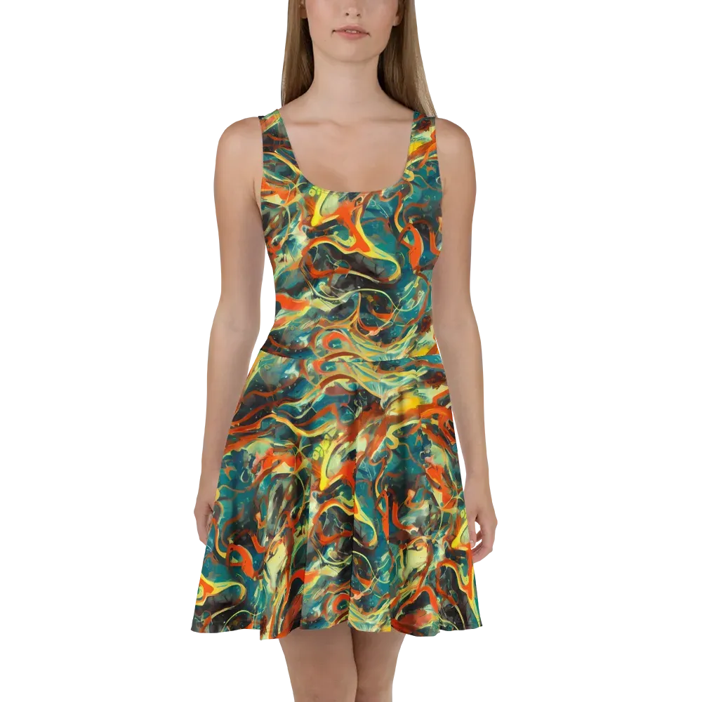 Chromatic Vortex on Skater Dress — Front