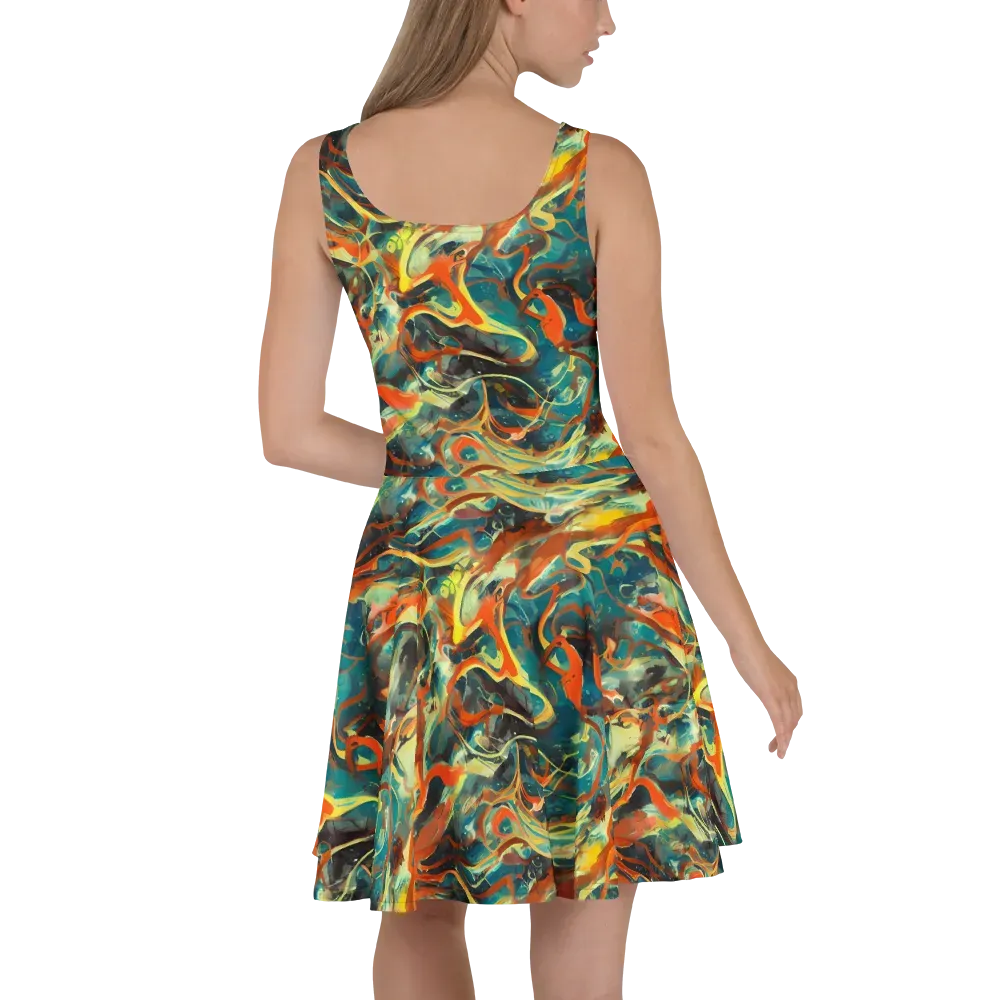 Chromatic Vortex on Skater Dress — Back