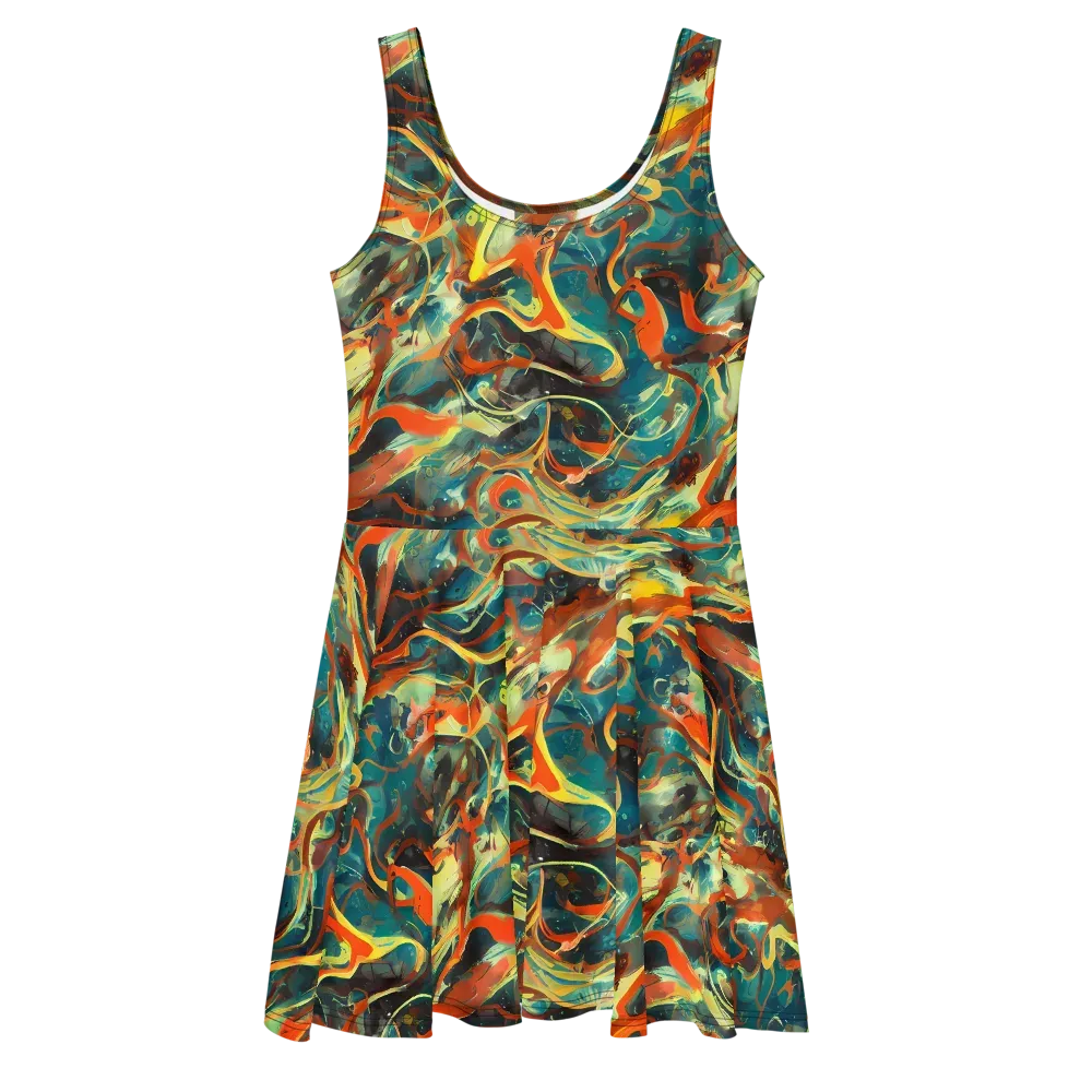 Chromatic Vortex on Skater Dress — Front