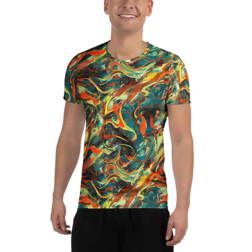 Chromatic Vortex on Men's Athletic T-Shirt — Front
