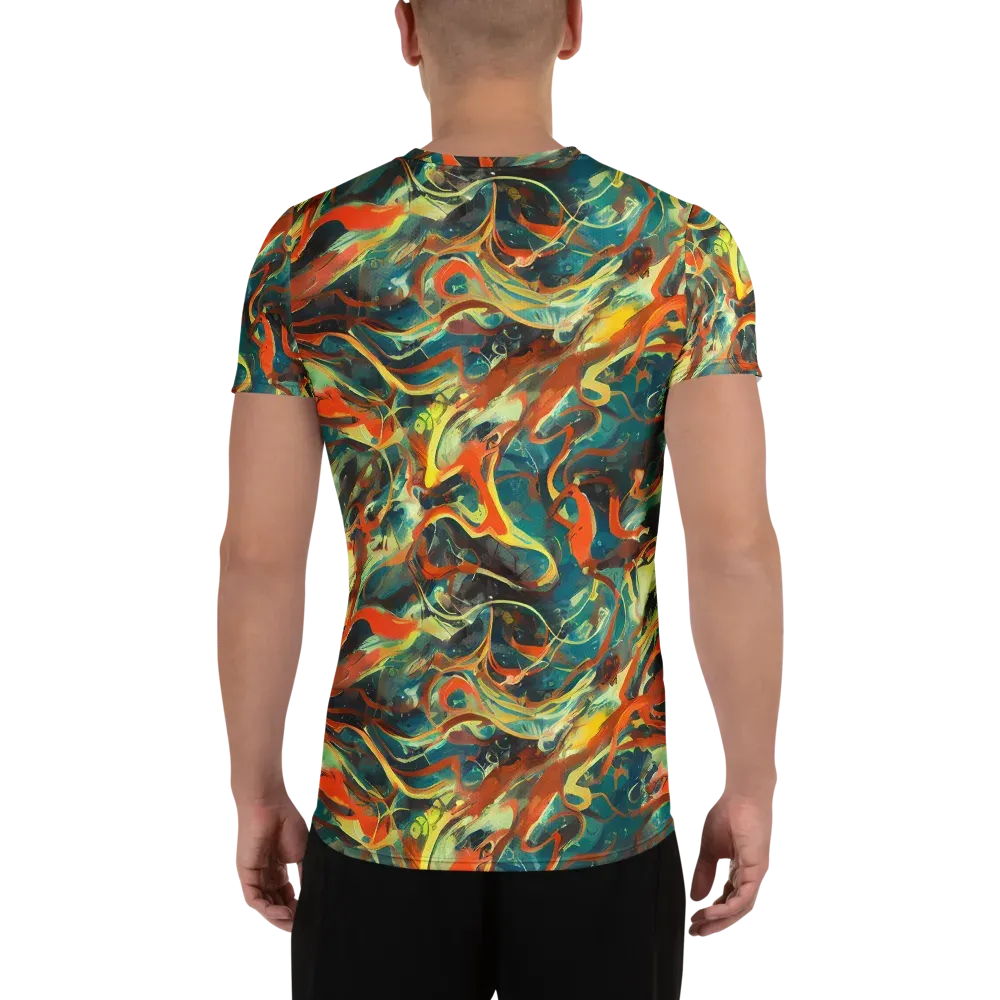 Chromatic Vortex on Men's Athletic T-Shirt — Back