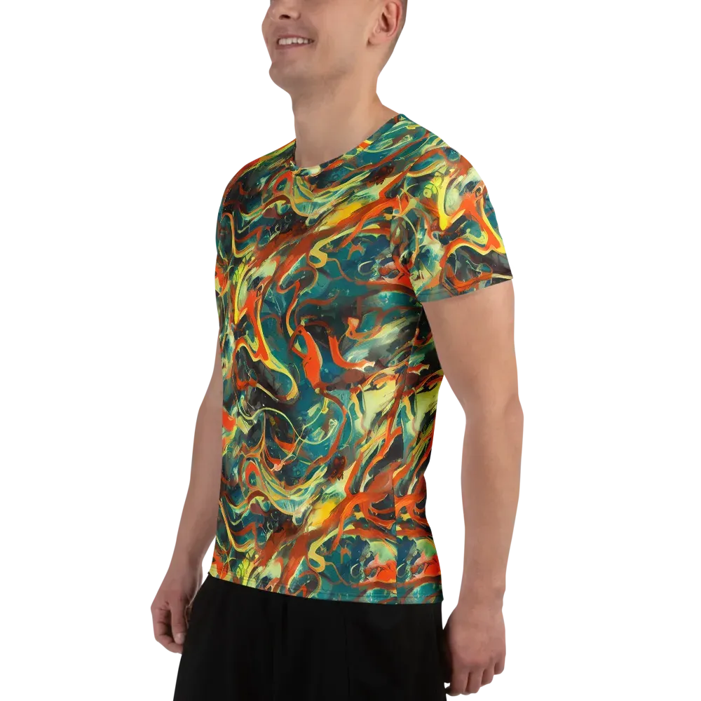Chromatic Vortex on Men's Athletic T-Shirt — Left