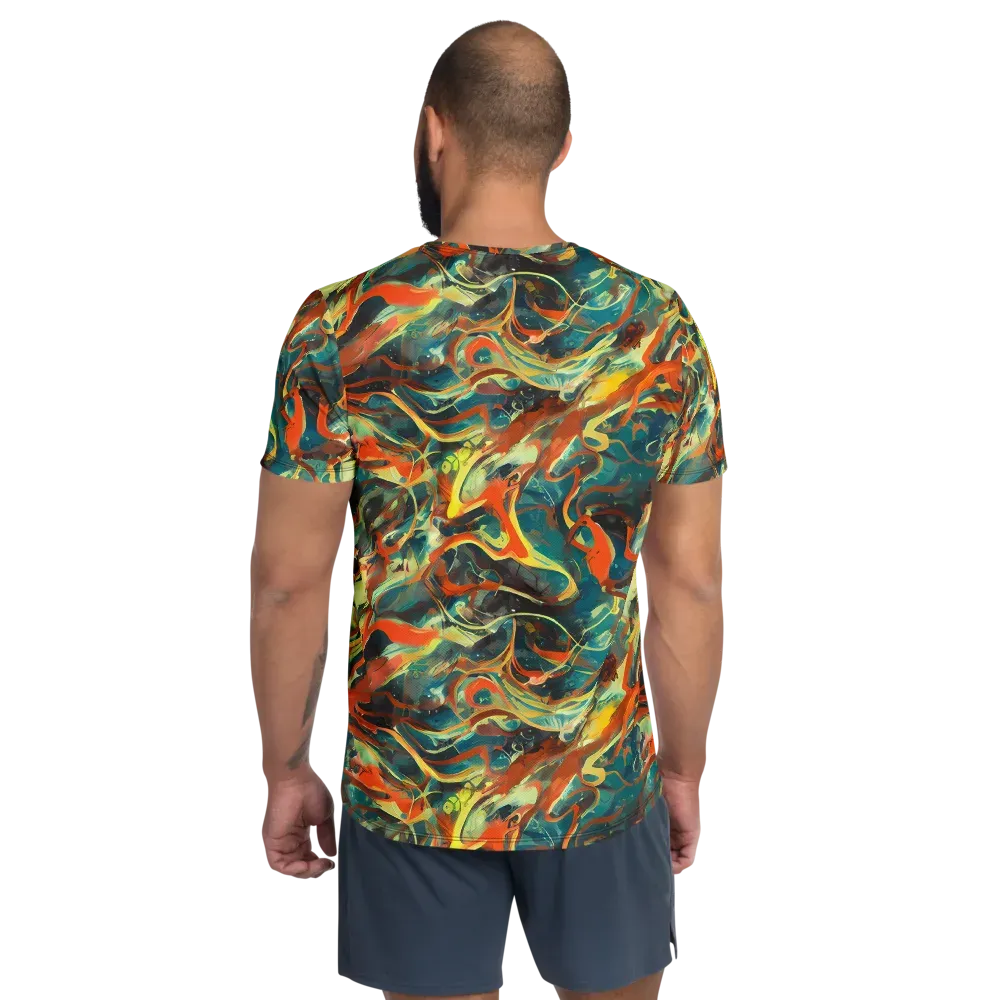 Chromatic Vortex on Men's Athletic T-Shirt — Back
