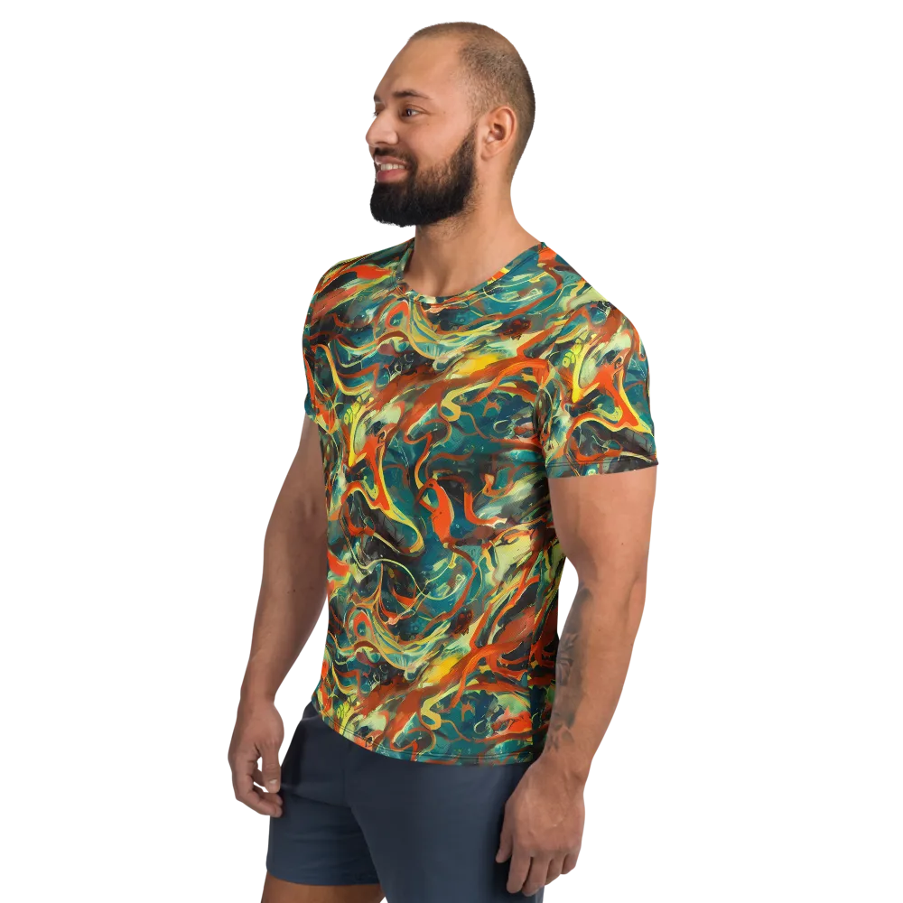 Chromatic Vortex on Men's Athletic T-Shirt — Left