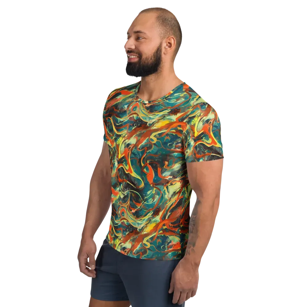 Chromatic Vortex on Men's Athletic T-Shirt — Left