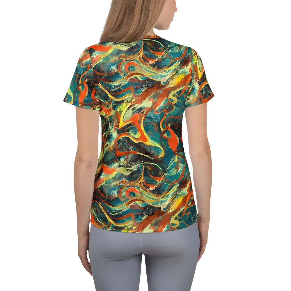 Chromatic Vortex on Women's Athletic T-Shirt — Back