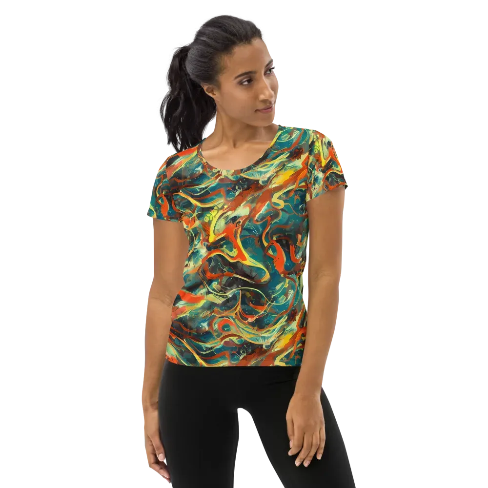 Chromatic Vortex on Women's Athletic T-Shirt — Front