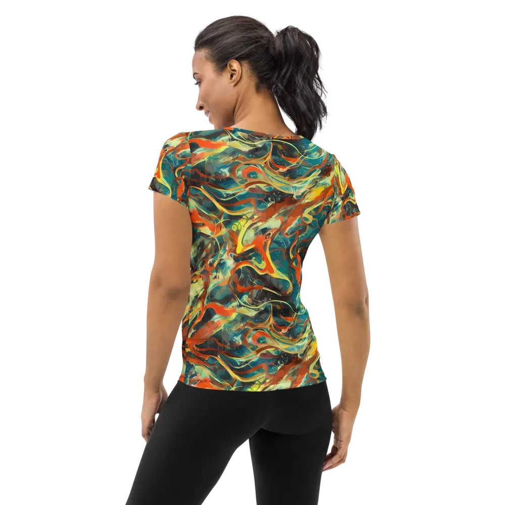 Chromatic Vortex on Women's Athletic T-Shirt — Back