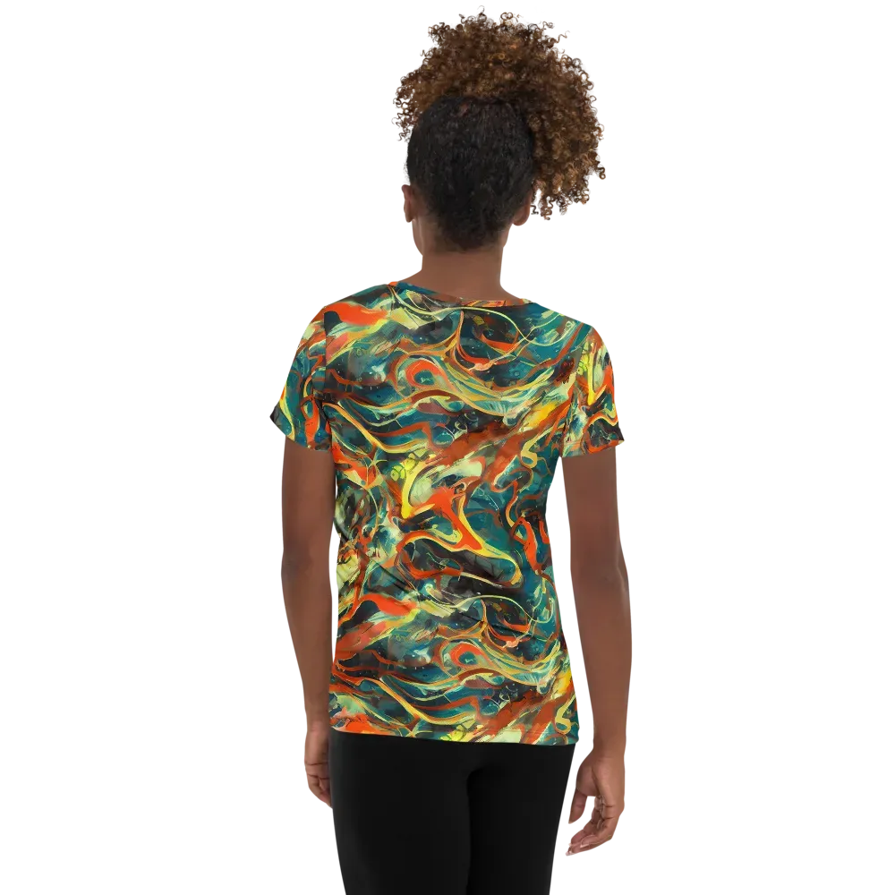 Chromatic Vortex on Women's Athletic T-Shirt — Back