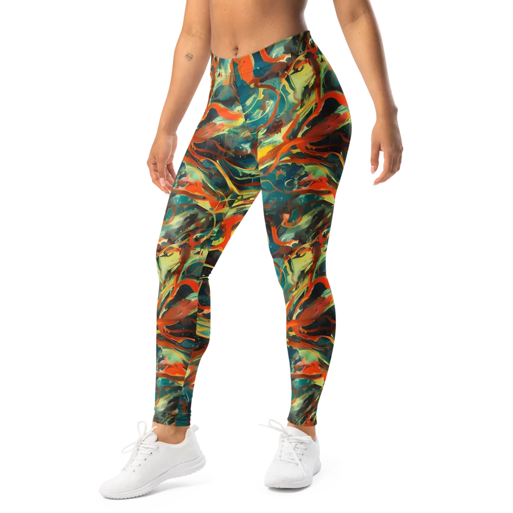 Chromatic Vortex on Leggings — Left Front