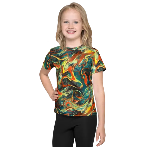 Chromatic Vortex on a Kids Crew Neck T-Shirt