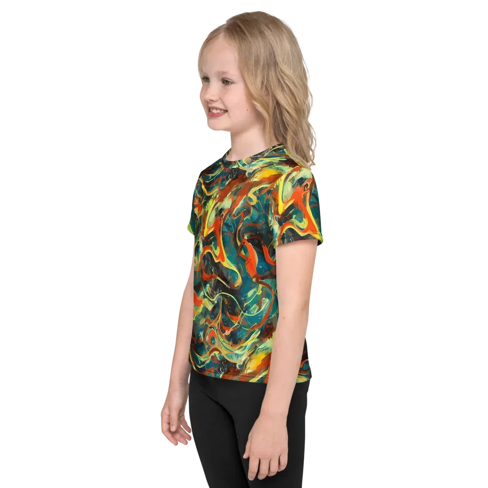 Chromatic Vortex on Kids Crew Neck T-Shirt — Left