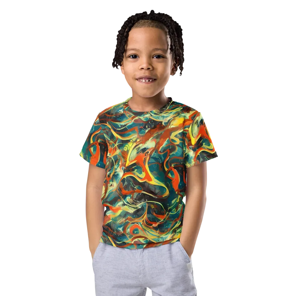 Chromatic Vortex on Kids Crew Neck T-Shirt — Front