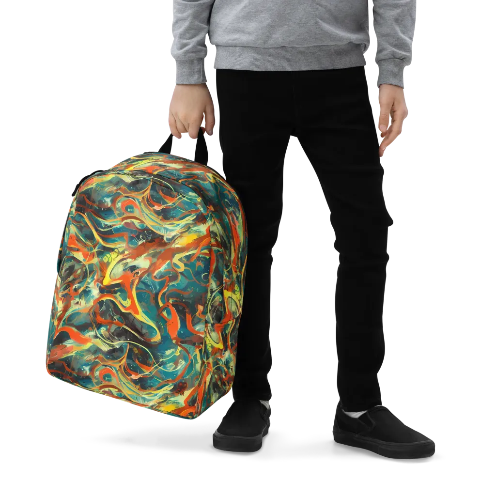 Chromatic Vortex on Minimalist Backpack — Zoomed-in