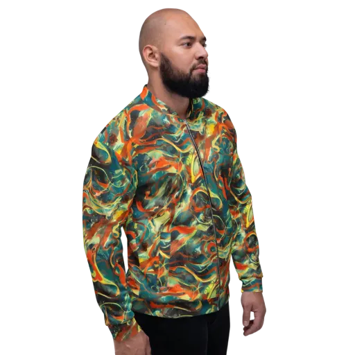 Chromatic Vortex on a Bomber Jacket