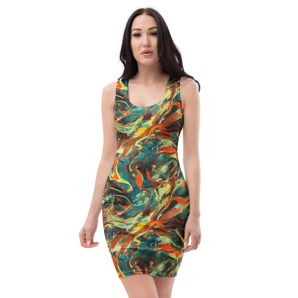 Chromatic Vortex on Bodycon Dress — Front