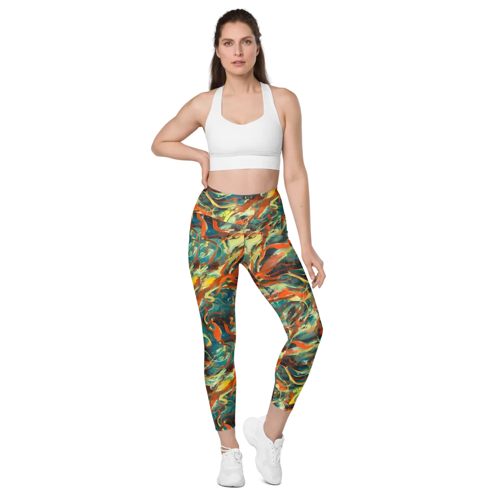 Chromatic Vortex on Leggings with Pockets — Front