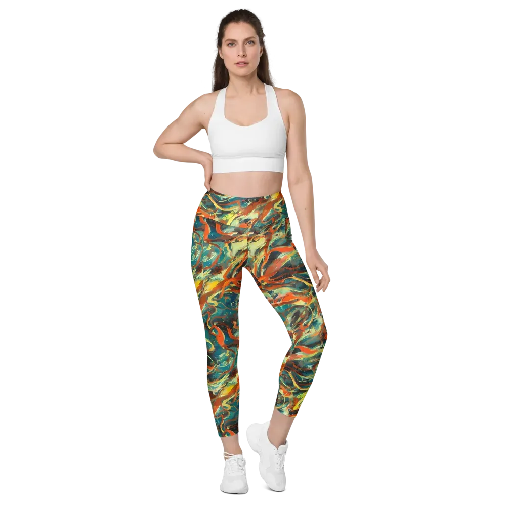 Chromatic Vortex on Leggings with Pockets — Front