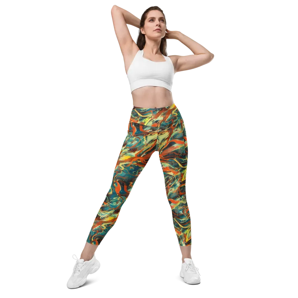 Chromatic Vortex on Leggings with Pockets — Front