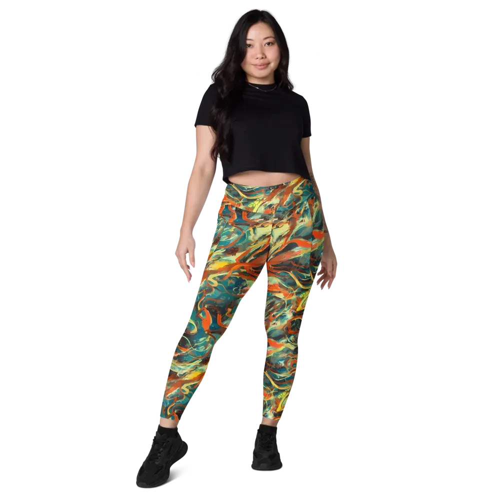Chromatic Vortex on Leggings with Pockets — Front