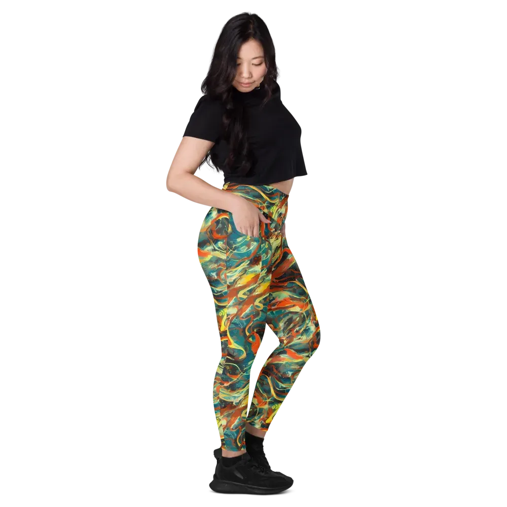 Chromatic Vortex on Leggings with Pockets — Right