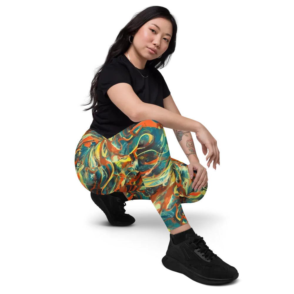 Chromatic Vortex on Leggings with Pockets — Right Front