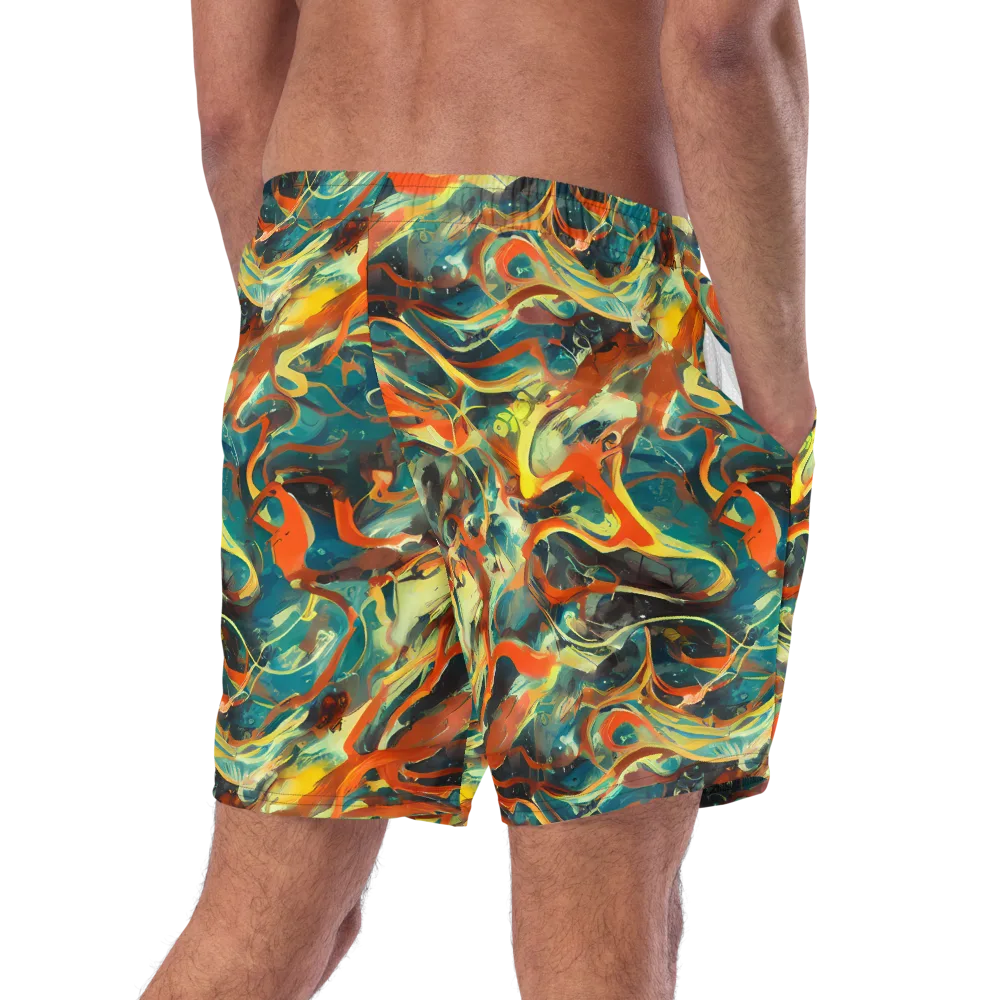 Chromatic Vortex on Swim Trunks — Right Back