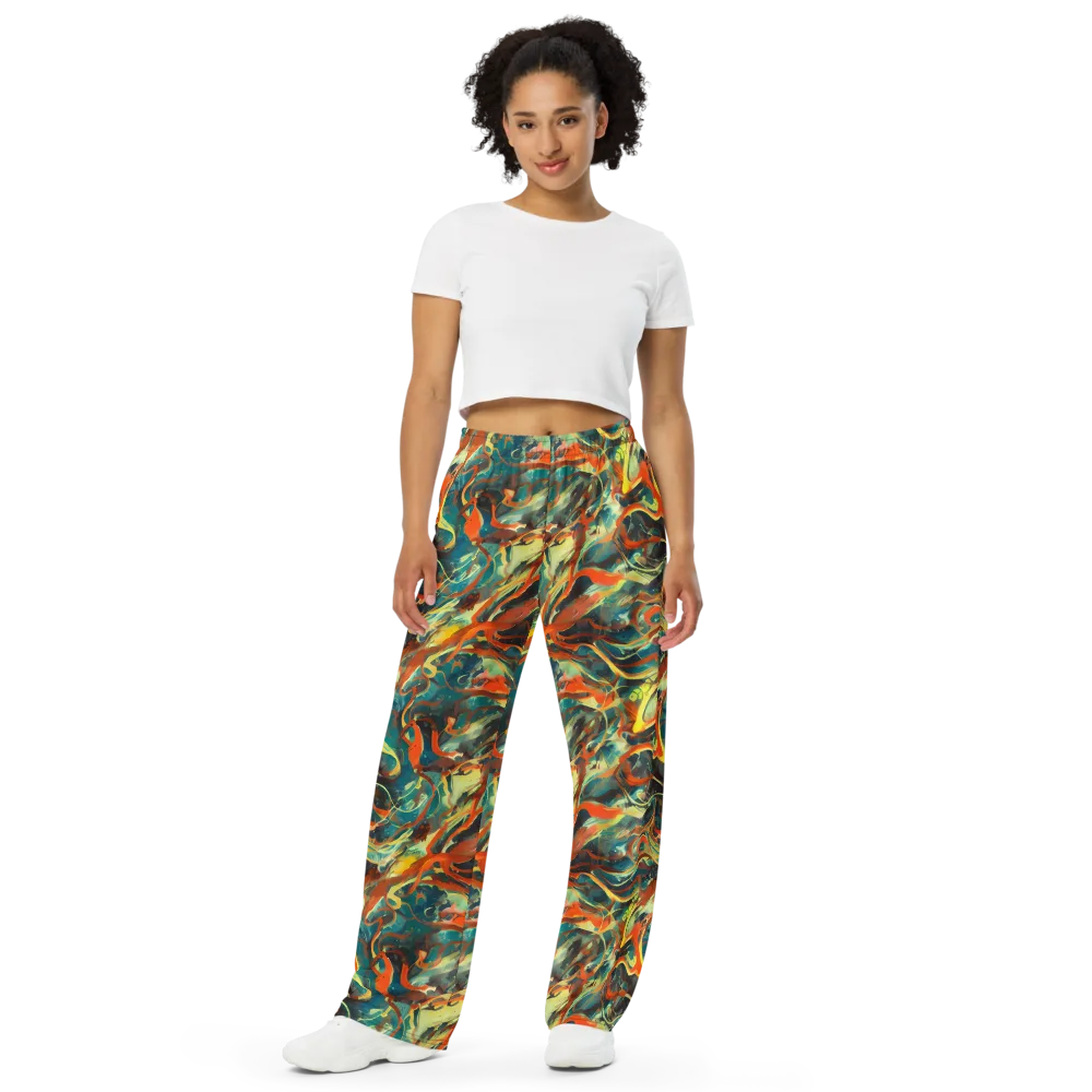 Chromatic Vortex on Wide-Leg Pants — Front